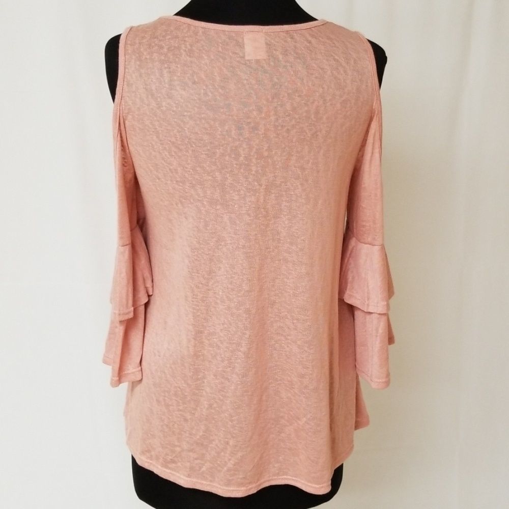 Pink Cold Shoulder Blouse - Picture 5 of 5